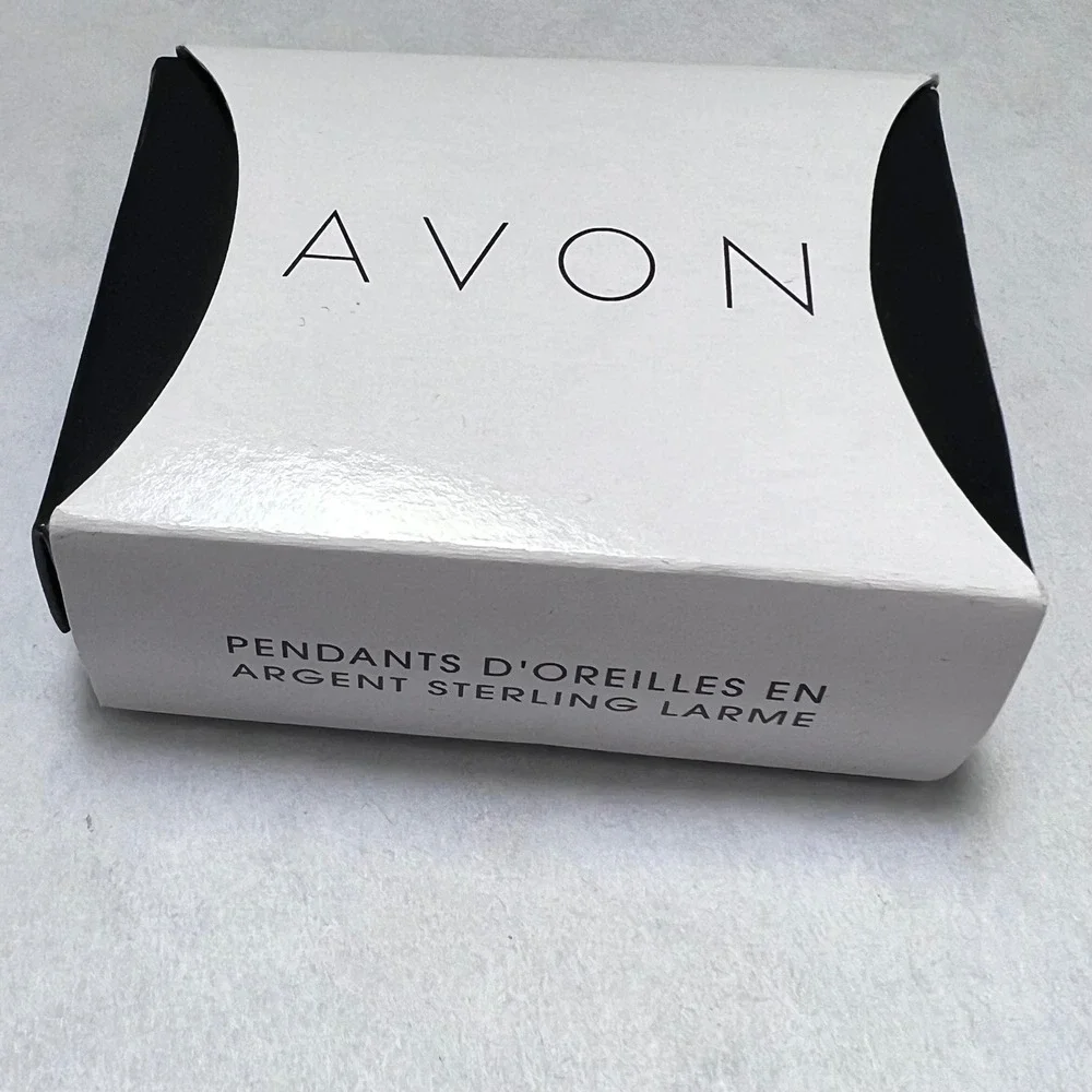 Avon Sterling Silver Teardrop‎ Earrings Minimalist Dangle Drop Hook 925 Silver